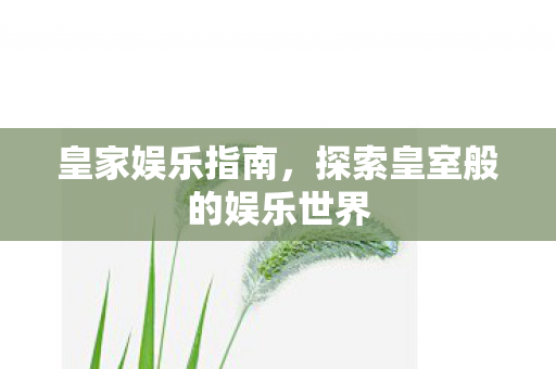 皇家娱乐指南,探索皇室般的娱乐世界 皇家娱乐指南,探索皇室般的娱乐世界