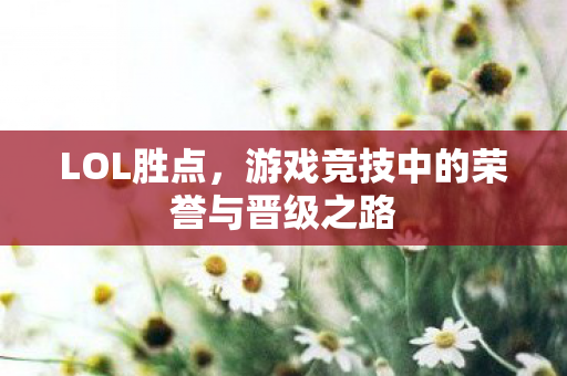 LOL胜点,游戏竞技中的荣誉与晋级之路 LOL胜点,游戏竞技中的荣誉与晋级之路