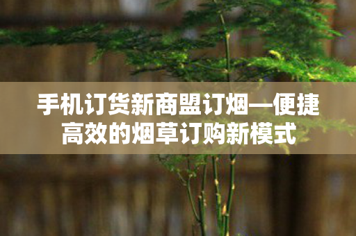 手机订货新商盟订烟—便捷高效的烟草订购新模式