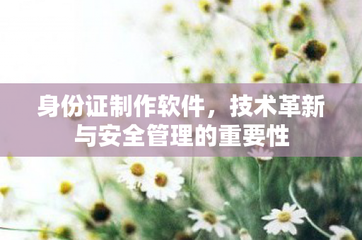 身份证制作软件,技术革新与安全管理的重要性 身份证制作软件,技术革新与安全管理的重要性