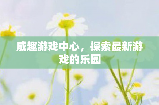 威趣游戏中心,探索最新游戏的乐园 威趣游戏中心,探索最新游戏的乐园