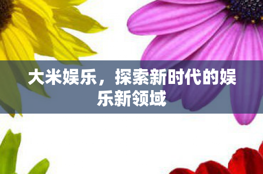 大米娱乐,探索新时代的娱乐新领域 大米娱乐,探索新时代的娱乐新领域