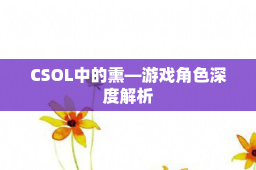 CSOL中的熏—游戏角色深度解析
