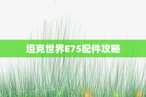 坦克世界E75配件攻略 坦克世界E75配件攻略
