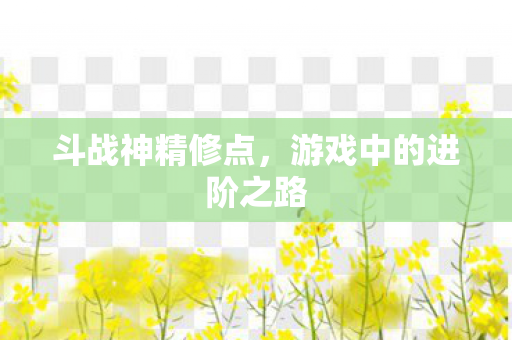 斗战神精修点,游戏中的进阶之路 斗战神精修点,游戏中的进阶之路