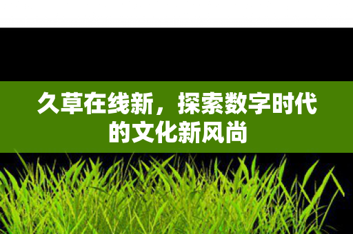 久草在线新，探索数字时代的文化新风尚
