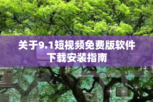 关于9.1短视频免费版软件下载安装指南