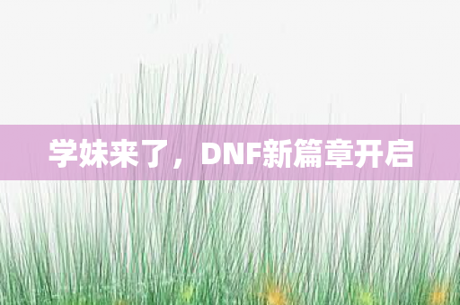 学妹来了，DNF新篇章开启