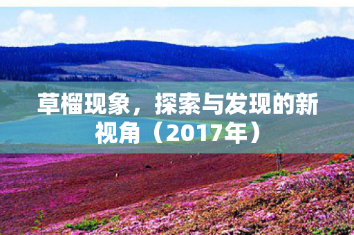 草榴现象,探索与发现的新视角(2017年) 草榴现象,探索与发现的新视角(2017年)