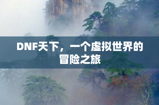 DNF天下，一个虚拟世界的冒险之旅