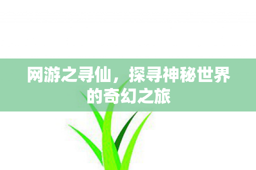 网游之寻仙,探寻神秘世界的奇幻之旅 网游之寻仙,探寻神秘世界的奇幻之旅