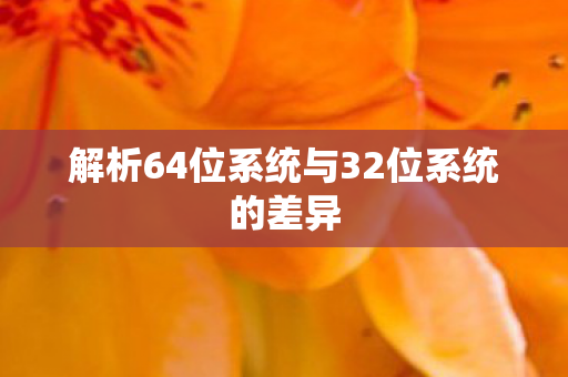 解析64位系统与32位系统的差异