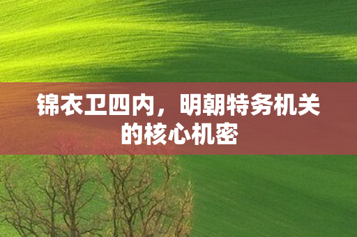 锦衣卫四内,明朝特务机关的核心机密 锦衣卫四内,明朝特务机关的核心机密