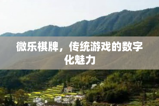 微乐棋牌,传统游戏的数字化魅力 微乐棋牌,传统游戏的数字化魅力