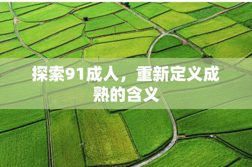 探索91成人,重新定义成熟的含义 探索91成人,重新定义成熟的含义