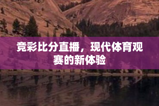 竞彩比分直播,现代体育观赛的新体验 竞彩比分直播,现代体育观赛的新体验