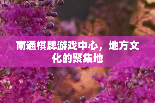 南通棋牌游戏中心,地方文化的聚集地 南通棋牌游戏中心,地方文化的聚集地