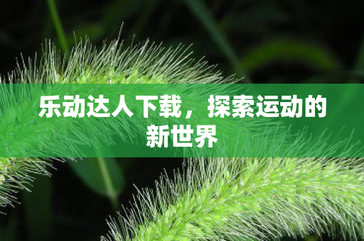 乐动达人下载,探索运动的新世界 乐动达人下载,探索运动的新世界