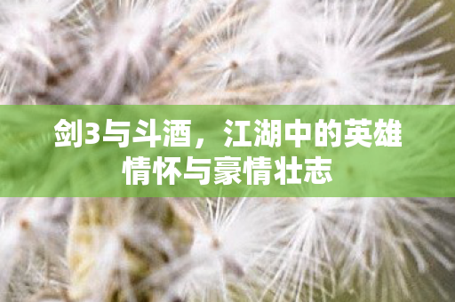 剑3与斗酒，江湖中的英雄情怀与豪情壮志