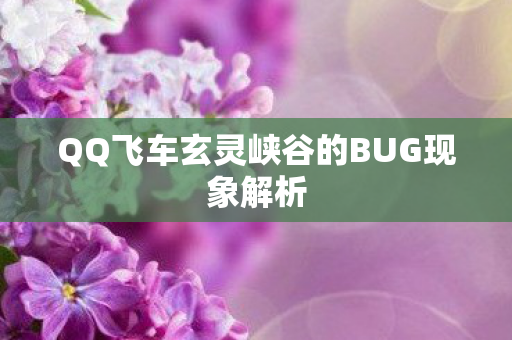 QQ飞车玄灵峡谷的BUG现象解析