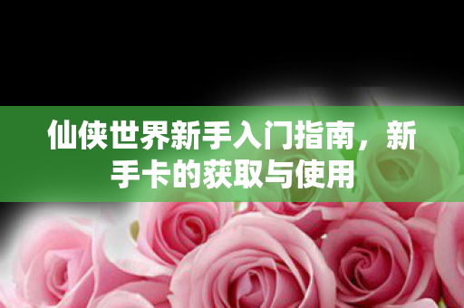 仙侠世界新手入门指南，新手卡的获取与使用