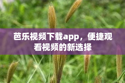 芭乐视频下载app,便捷观看视频的新选择 芭乐视频下载app,便捷观看视频的新选择
