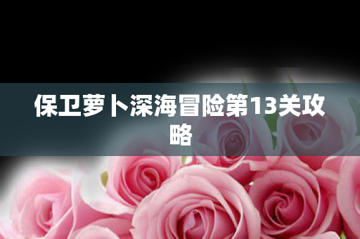 保卫萝卜深海冒险第13关攻略 保卫萝卜深海冒险第13关攻略