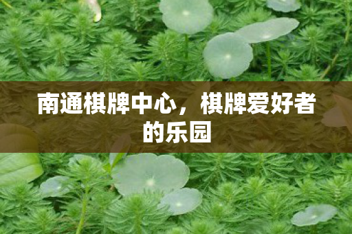 南通棋牌中心,棋牌爱好者的乐园 南通棋牌中心,棋牌爱好者的乐园