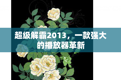 超级解霸2013,一款强大的播放器革新 超级解霸2013,一款强大的播放器革新