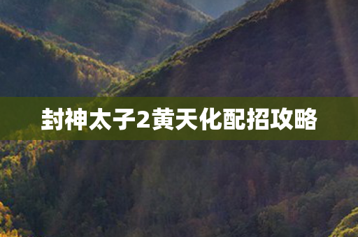 封神太子2黄天化配招攻略 封神太子2黄天化配招攻略
