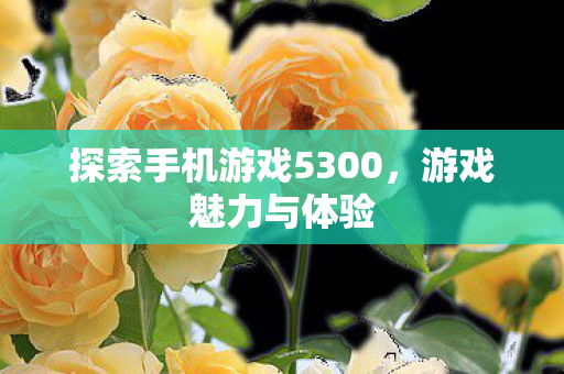 探索手机游戏5300,游戏魅力与体验 探索手机游戏5300,游戏魅力与体验