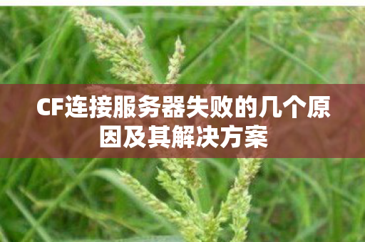 CF连接服务器失败的几个原因及其解决方案 CF连接服务器失败的几个原因及其解决方案