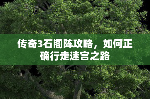 传奇3石阁阵攻略,如何正确行走迷宫之路 传奇3石阁阵攻略,如何正确行走迷宫之路