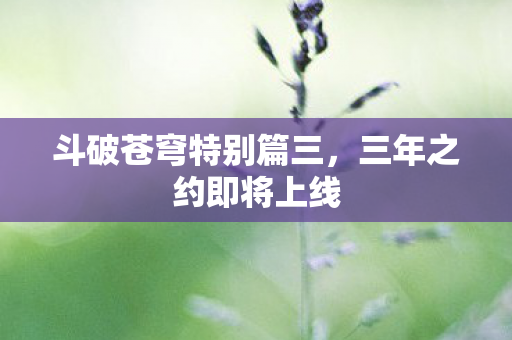 斗破苍穹特别篇三,三年之约即将上线 斗破苍穹特别篇三,三年之约即将上线