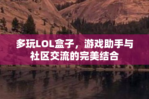 多玩LOL盒子,游戏助手与社区交流的完美结合 多玩LOL盒子,游戏助手与社区交流的完美结合
