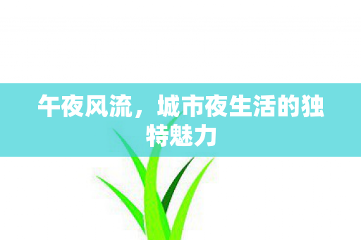 午夜风流，城市夜生活的独特魅力