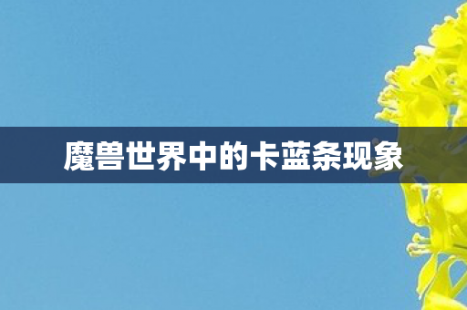 魔兽世界中的卡蓝条现象 魔兽世界中的卡蓝条现象