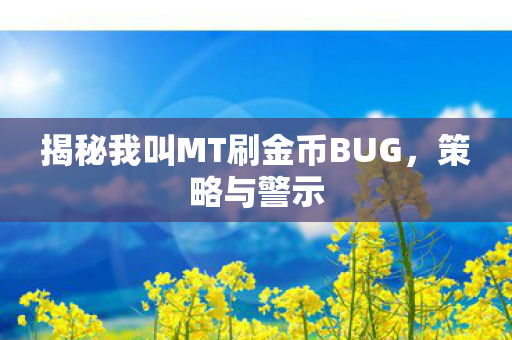 揭秘我叫MT刷金币BUG,策略与警示 揭秘我叫MT刷金币BUG,策略与警示