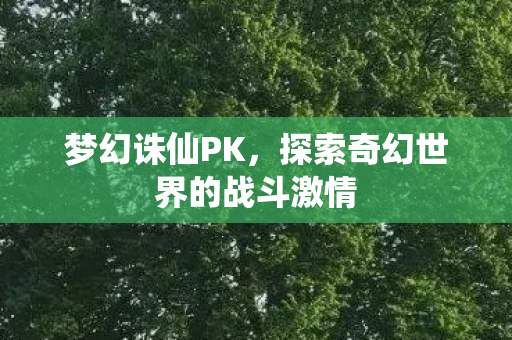 梦幻诛仙PK,探索奇幻世界的战斗激情 梦幻诛仙PK,探索奇幻世界的战斗激情
