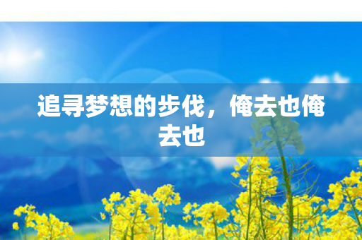 追寻梦想的步伐,俺去也俺去也 追寻梦想的步伐,俺去也俺去也