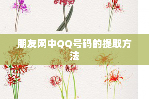 朋友网中QQ号码的提取方法 朋友网中QQ号码的提取方法