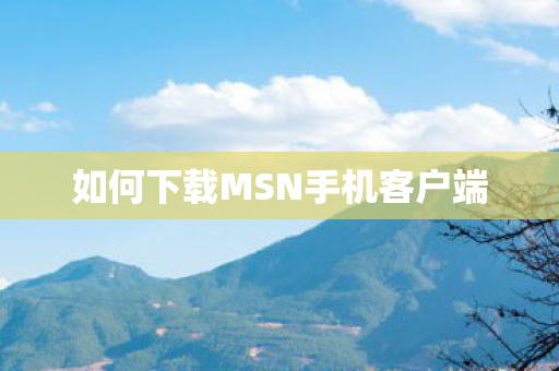 如何下载MSN手机客户端 如何下载MSN手机客户端