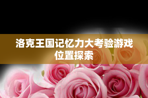 洛克王国记忆力大考验游戏位置探索 洛克王国记忆力大考验游戏位置探索