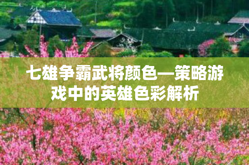 七雄争霸武将颜色—策略游戏中的英雄色彩解析
