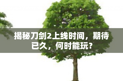 揭秘刀剑2上线时间,期待已久,何时能玩? 揭秘刀剑2上线时间,期待已久,何时能玩?