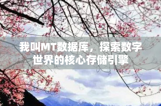 我叫MT数据库，探索数字世界的核心存储引擎