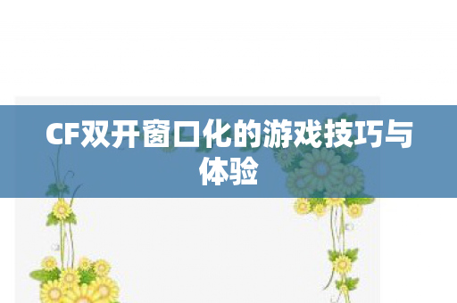 CF双开窗口化的游戏技巧与体验 CF双开窗口化的游戏技巧与体验
