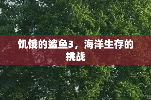 饥饿的鲨鱼3,海洋生存的挑战 饥饿的鲨鱼3,海洋生存的挑战