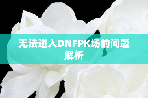 无法进入DNFPK场的问题解析 无法进入DNFPK场的问题解析