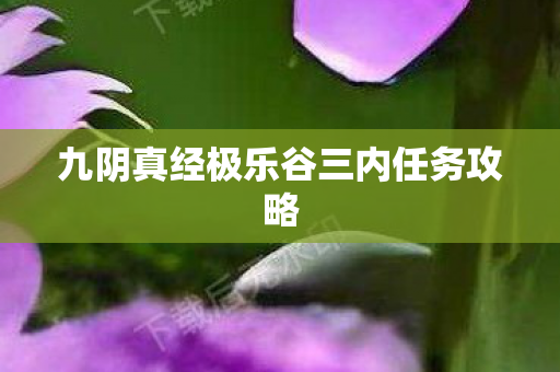 九阴真经极乐谷三内任务攻略 九阴真经极乐谷三内任务攻略